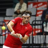 Marc-Andrea Hüsler a cueilli dimanche son 7e titre dans un Challenger KEYSTONE/PETER KLAUNZER